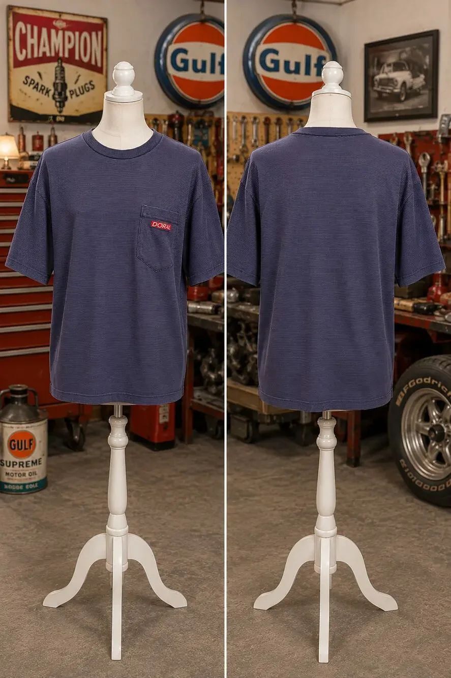 Vintage Doral Cigarettes USA Made Striped Pocket T Shirt Large